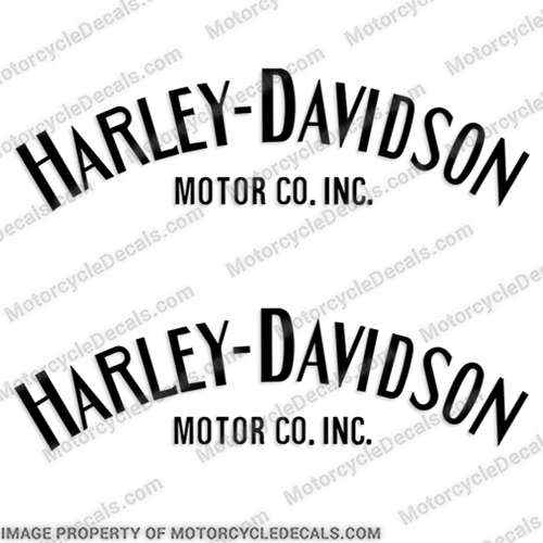 Harley-Davidson Fuel Tank Decals Single Color (Set of 2) - Style 1 - Any Color Harley, Davidson, Fuel, Tank, Decals, Single, Color,  Style 1, style, 1,  any,