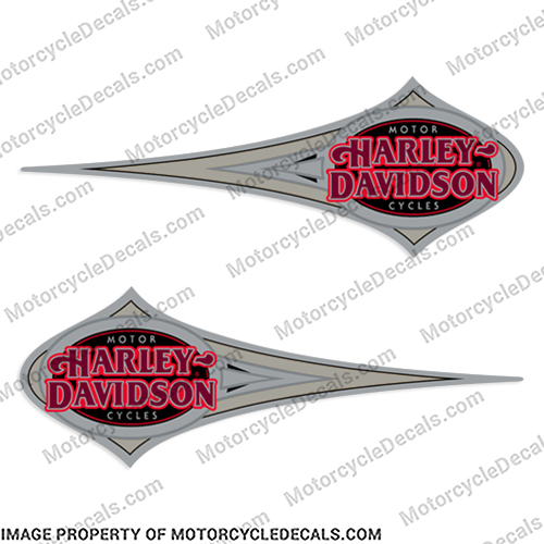 Harley-Davidson Heritage Softail Decals Silver/Silver (Set of 2) - 1996   Harley, Davidson, Harley Davidson, soft, tail, 1996, 96, softtail, soft-tail, harley-davidson, silver, gold, tank, emblem, logo, decal,INCR10Aug2021