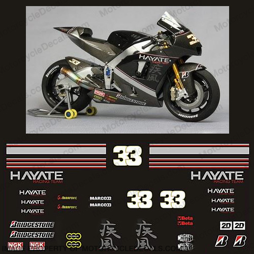 Kawasaki 2009 Hayate Melandri Moto GP Race Replica Decals INCR10Aug2021
