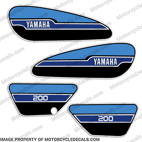 Yamaha 1976 RD200 Decal Kit - French Blue INCR10Aug2021