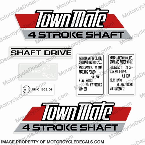Yamaha Town Mate 4-Stroke Scooter Decals INCR10Aug2021
