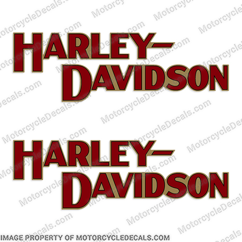 Harley-Davidson Fuel Tank Motorcycle Decals (Set of 2) - Style 30 Harley-Davidson, fx, amf, Decals,  red, (Set of 2), 14471, Harley, Davidson, Harley Davidson, soft, tail, 1980, 1979, 1981, softtail, soft-tail, softail, harley-davidson, Fuel, Tank, Decal, style, 30, 