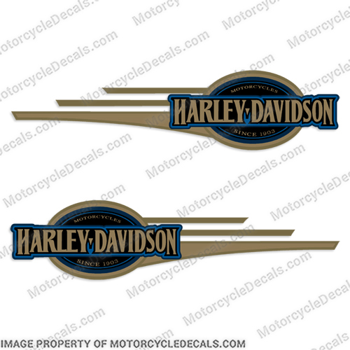 Harley-Davidson Heritage Softail Decals 2006 and up (Set of 2) - Gold and Blue Harley, Davidson, Harley Davidson, soft, tail, 2005, 2006, 2007, 2008, softail, soft-tail, harley-davidson, softtail, INCR10Aug2021