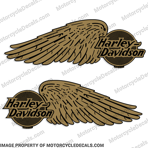 Harley Davidson Fat Boy FXWG GOLD Gas Tank Decals (Set of 2) 1985   harley, harley davidson, harleydavidson, harley_davidson_fat_boy_fxwg_1985, gold, fuel, fswg, fat, boy, INCR10Aug2021