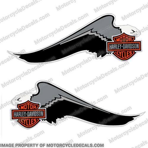 Harley-Davidson Fuel Tank Motorcycle Decals (Set of 2) - Eagle Wing  harley, harley davidson, harleydavidson, scroll, eighty five. eagle, wing, 85, 85, 1985, 1986, INCR10Aug2021