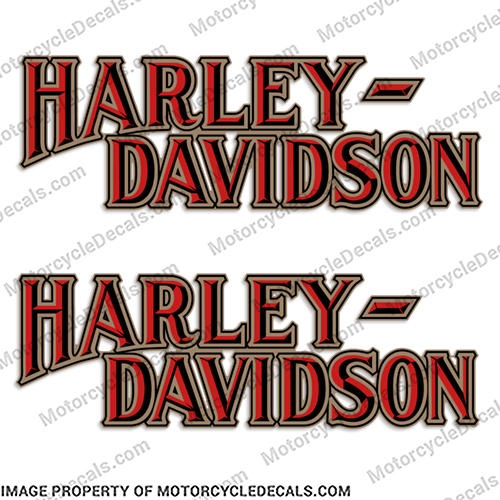 Harley-Davidson FLXR FXS Decals 1987 - 1988 (Set of 2) Red/Gold