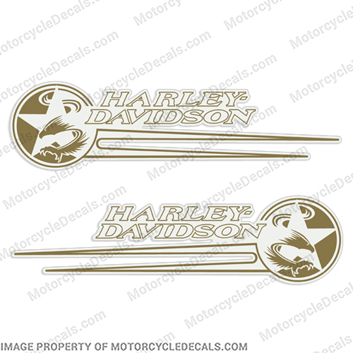 Harley Davidson Softail Gas Tank Decals -Gold (Set of 2) 1992-1993   harley, harley davidson, harleydavidson, fuel, 92, 93, 92, 92, 93, 93, 1992, 1993, fat, boy, soft, tail, softtail, INCR10Aug2021