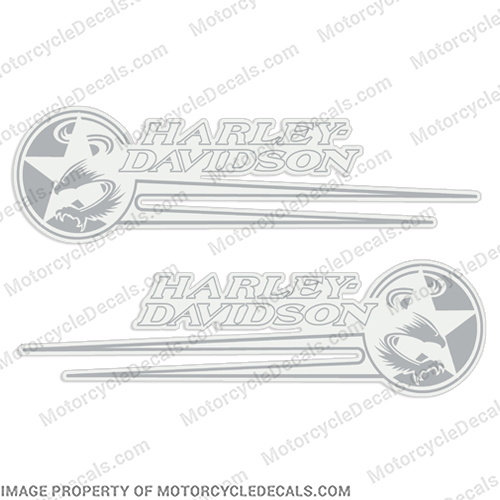 Harley Davidson Softail Gas Tank Decals -Silver (Set of 2) 1992-1993  harley, harley davidson, harleydavidson, fuel, 92, 93, 92, 92, 93, 93, 1992, 1993, fat, boy, soft, tail, softtail, INCR10Aug2021