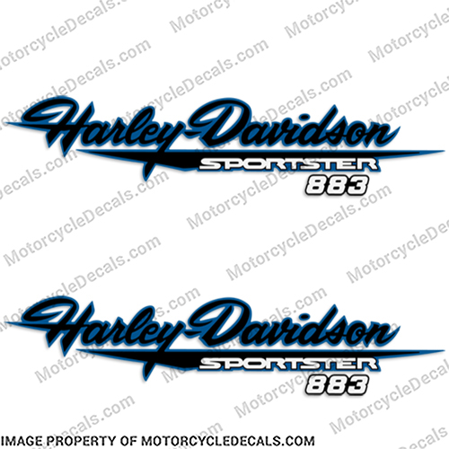 Harley Davidson Sportster 883 Decals Blue/Black (Set of 2)  harley, harley davidson, harleydavidson, fuel, 92, 93, 92, 92, 93, 93, 1992, 1993, fat, boy, sport, sportster, 883, 1448095, INCR10Aug2021