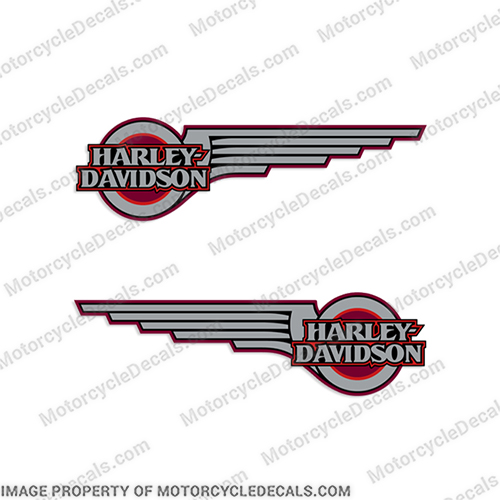 Harley-Davidson Springer FXSTSI Tank Decals (Set of 2) -Red-Silver harley, davidson, decals, springer, fxstsi, motorcycle, fuel, tank, stickers, red, silver