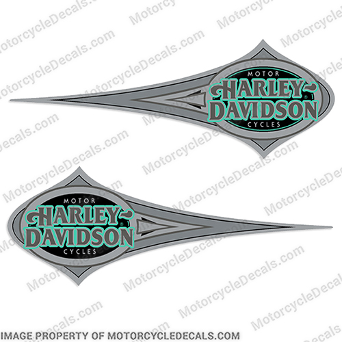 Harley-Davidson Heritage Softail Decals (Set of 2) - Aqua Harley, Davidson, Harley Davidson, soft, tail, 1996, 96, softtail, soft-tail, harley-davidson, INCR10Aug2021
