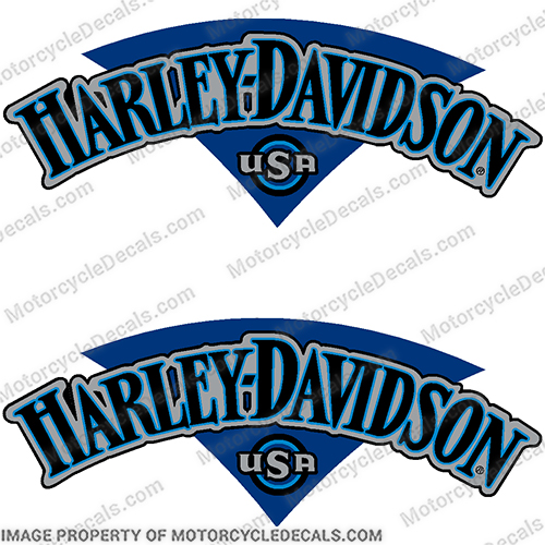 Harley-Davidson Low Rider Blue Decals (Set of 2) - 1994 Harley, Davidson, harley davidson, soft, tail, 1994, 94, lowrider, dyna, fxdl, harleydavidson, blue
