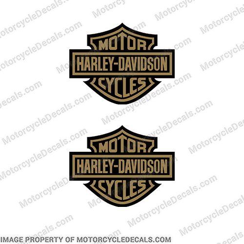Harley-Davidson Metallic Gold Bar and Shield Fuel Tank Motorcycle Decals (Set of 2) - Style 4 GOLD Harley-Davidson, bar, and shield, logo, emblem, decal, sticker, Decals,  gold, (Set of 2), Harley, Davidson, Harley Davidson, soft, tail, 1995, 1996, 96, softtail, soft-tail, softail, harley-davidson, Fuel, Tank, Decal, INCR10Aug2021