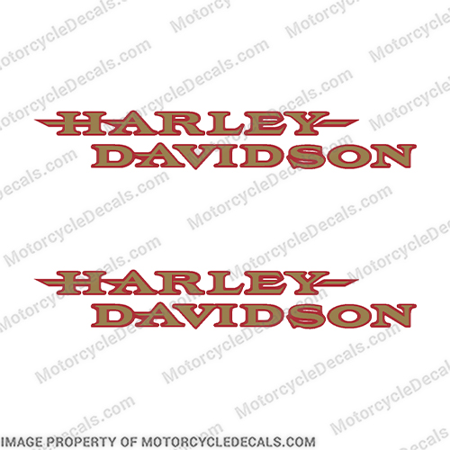 Harley-Davidson FXDL Dyna Low Rider Fuel Tank Motorcycle Decals (Set of 2) - 13604-01  Red - Gold harley, harley davidson, harleydavidson, davidson, fxdl, dyna, low rider, motor, cycle, fuel, gas, tank, label, emblem, decal, sticker, kit, set, style, 24, 13604-01, 13604