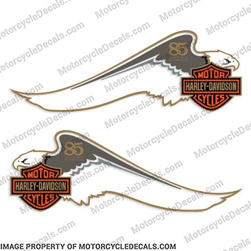 Harley-Davidson Fuel Tank Motorcycle Decals (Set of 2) - 85 Year harley, harley davidson, harleydavidson, scroll, eighty five, INCR10Aug2021
