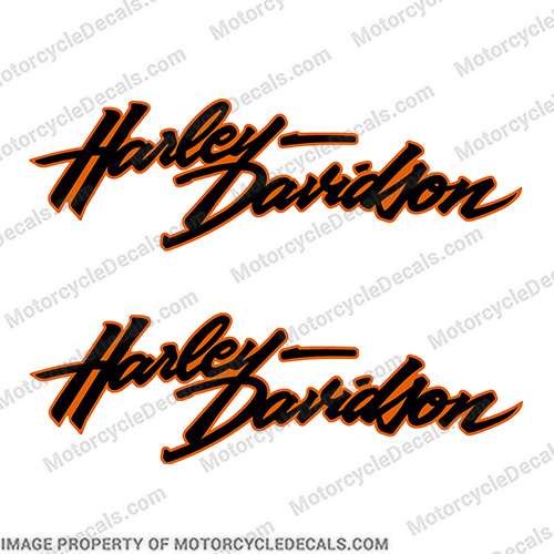 Harley-Davidson Sportster Black / Orange Decals (Set of 2) - 2000 Harley, Davidson, Harley Davidson, 13573-00, soft, tail, 2001, 01, softtail, soft-tail, harley-davidson, custom, sportster, sport, sporter, 883, INCR10Aug2021