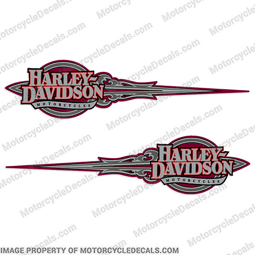 Harley Davidson Fuel Tank Motorcycle Decals Set Of 2 Style 27 Grey