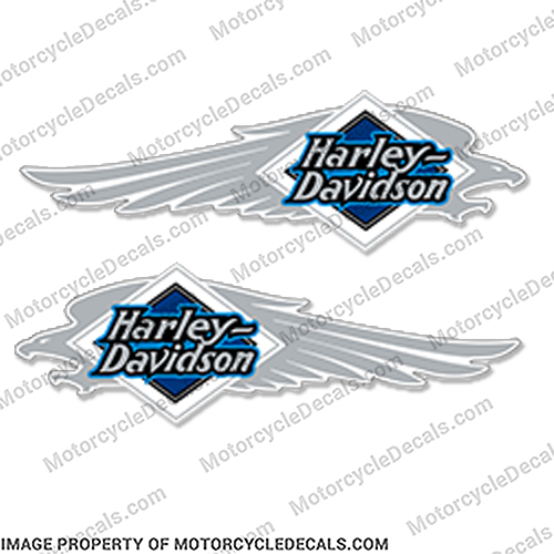 Harley-Davidson FXSTC Softail Decals  BLUE (Set of 2) - Fuel Tank Decal  Harley-Davidson, fxstc, Decals,  BLUE, (Set of 2), 14471, Harley, Davidson, Harley Davidson, soft, tail, 1995, 1996, 96, softtail, soft-tail, softail, harley-davidson, Fuel, Tank, Decal, INCR10Aug2021