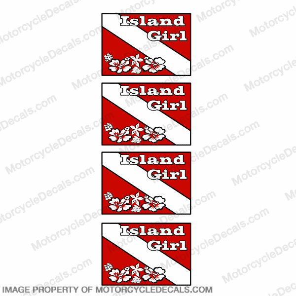 Flag - Island Girl Dive Decal INCR10Aug2021