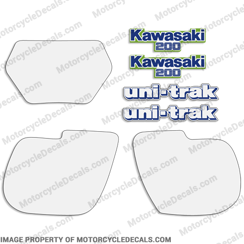 Kawasaki KDX 200 Decal Kit w/ Number Plates - 1987 INCR10Aug2021