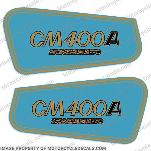 Honda CM400A Hondamatic Side Cowl Decals (Set of 2) - 1981 honda, decals, sl100, motorcycle, gas, tank, stickers, 1972, 1981, CM400A, CM, 400, 400A, Hondamatic, Side, Cowl, Side Cowl, Cowls