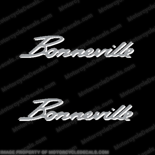 Triumph Bonneville Motorcycle Decals - Metallic Silver w/ White Shadow Triumph, Bonneville, Motorcycle, Decal, Decals, Metallic, Silver, Metallic Silver, White Shadow, White, Shadow, 3.5, .7