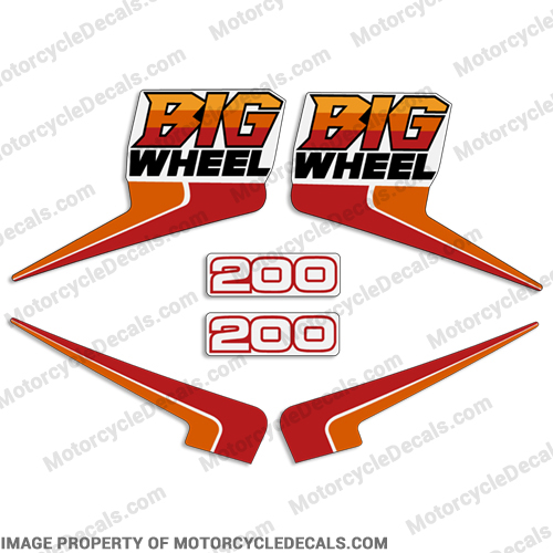 1986 Yamaha 200cc Big Wheel Decals (BW200) INCR10Aug2021