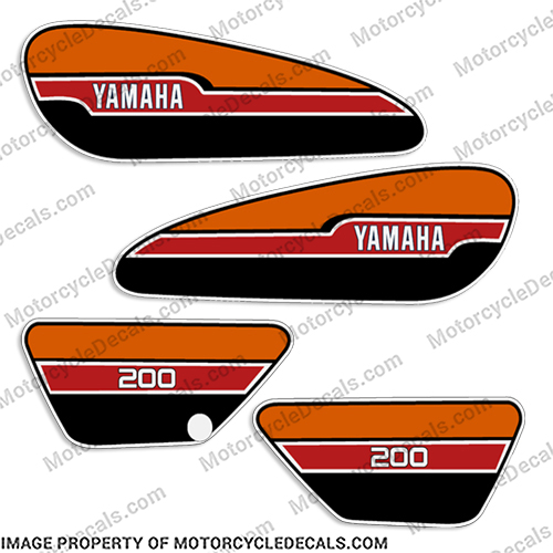 Yamaha 1976 RD200 Decal Kit - Red INCR10Aug2021